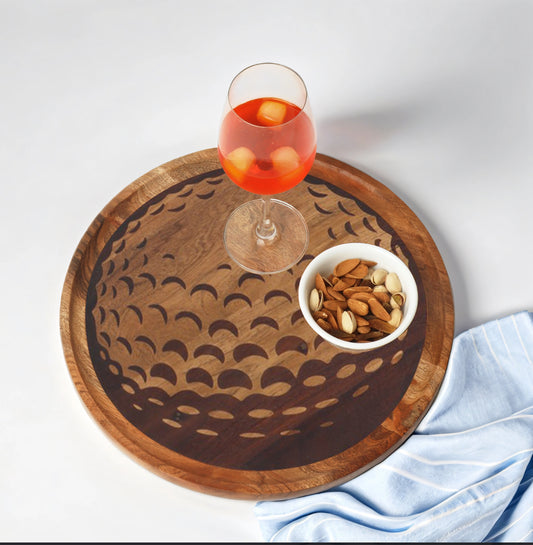 Golf Ball-Shaped Acacia Wood Serving Board