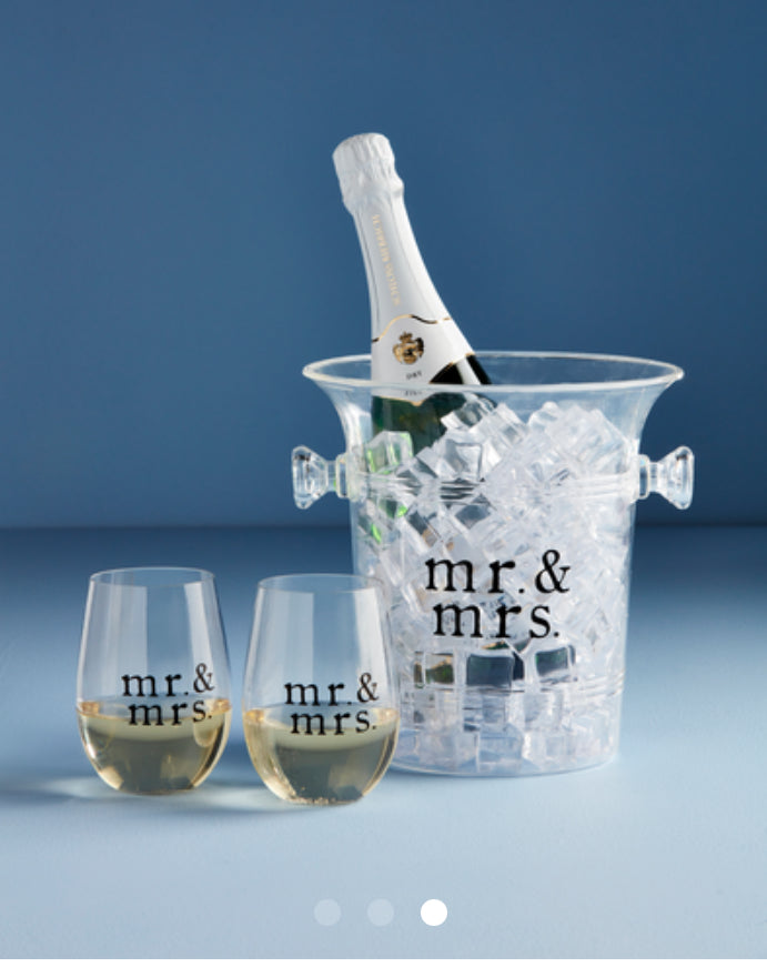 Mr and Mrs Ice Bucket and Glass Set