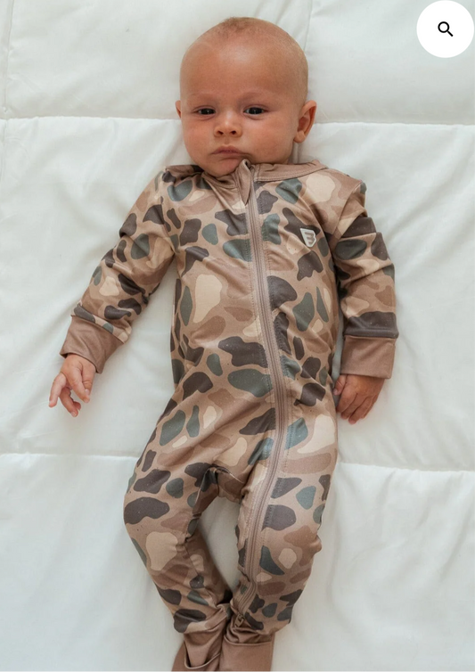 Burlebo  Camo Zip-Up Onesie