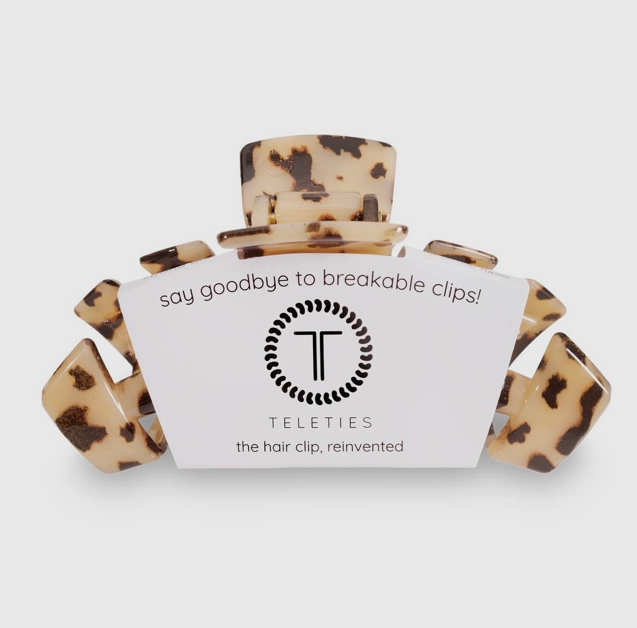 Blonde tortoise classic teletie claw clip.