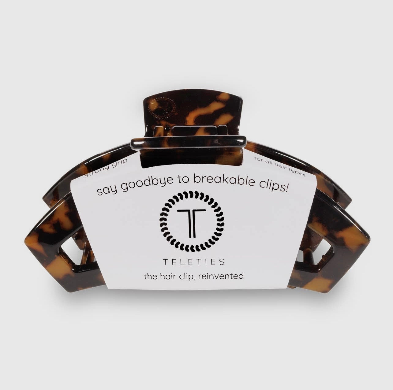 Tortoise teletie open claw clip.