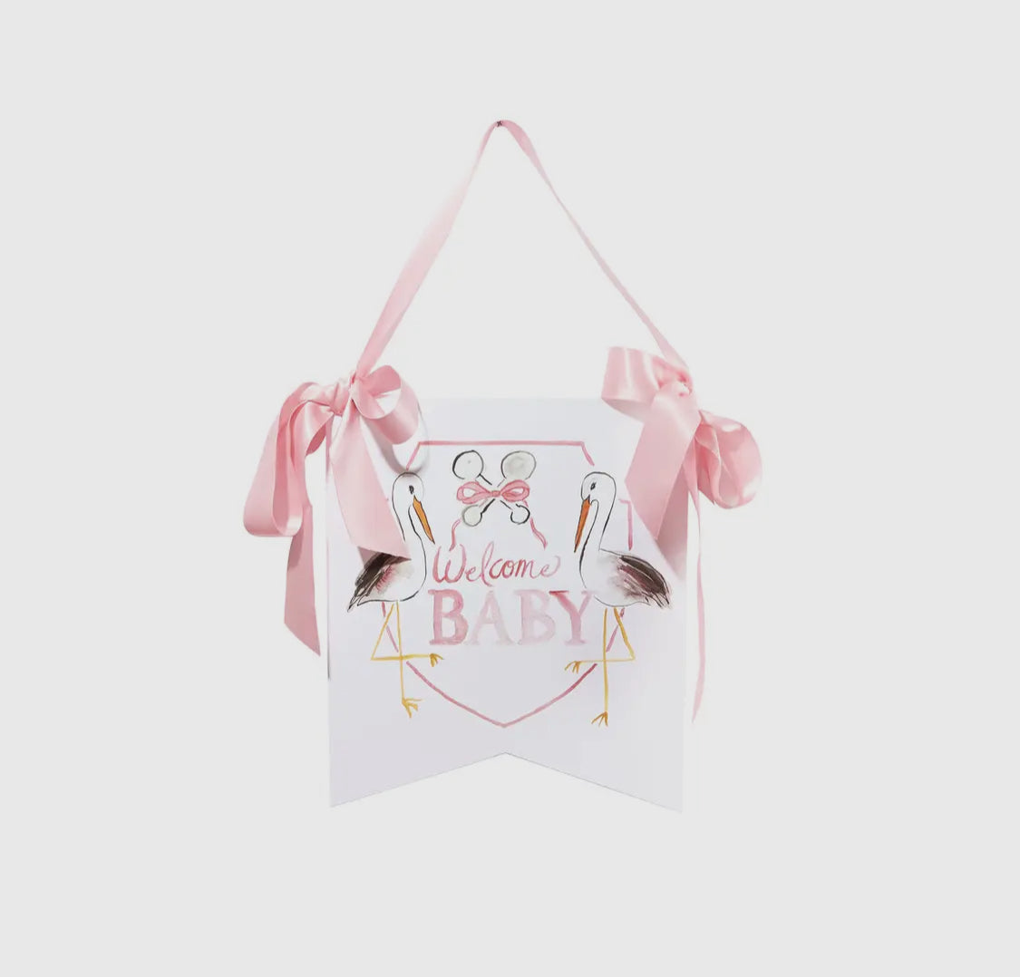 “Welcome Baby” Stork Hanger