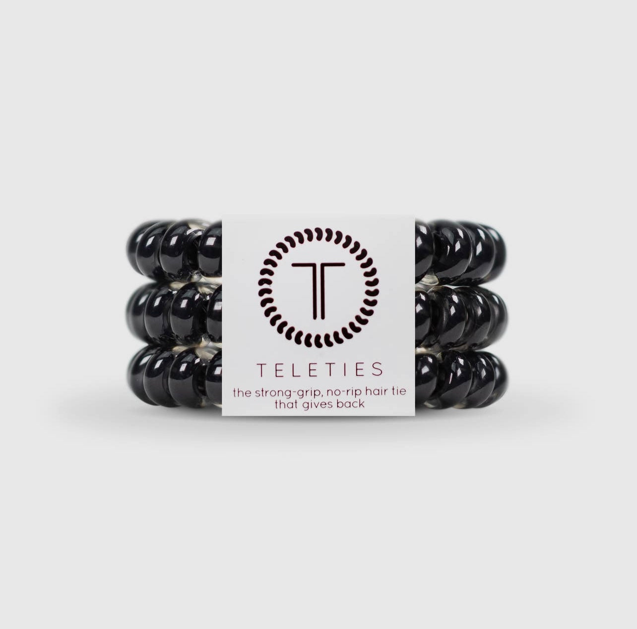 Jet black teletie hair ties.