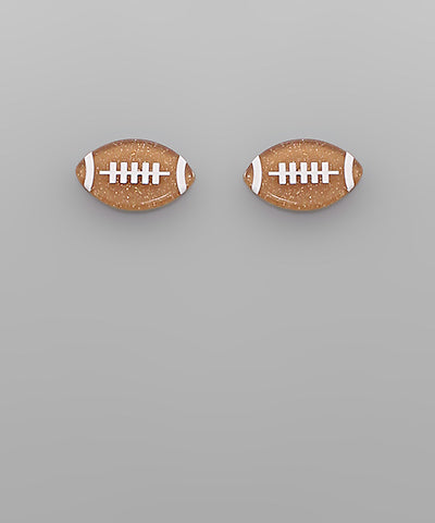 Football acrylic stud earrings.