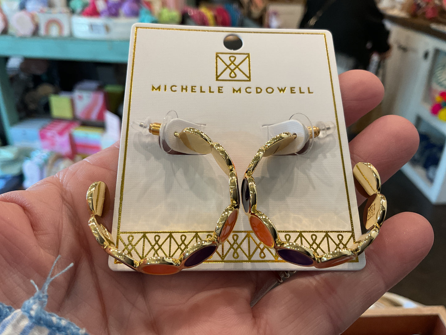 Purple and Orange GameDay Earrings