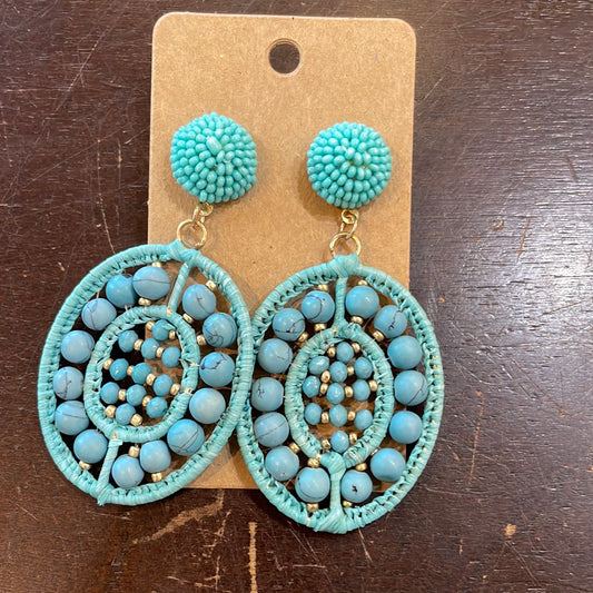 Marble Beaded Woven Earrings