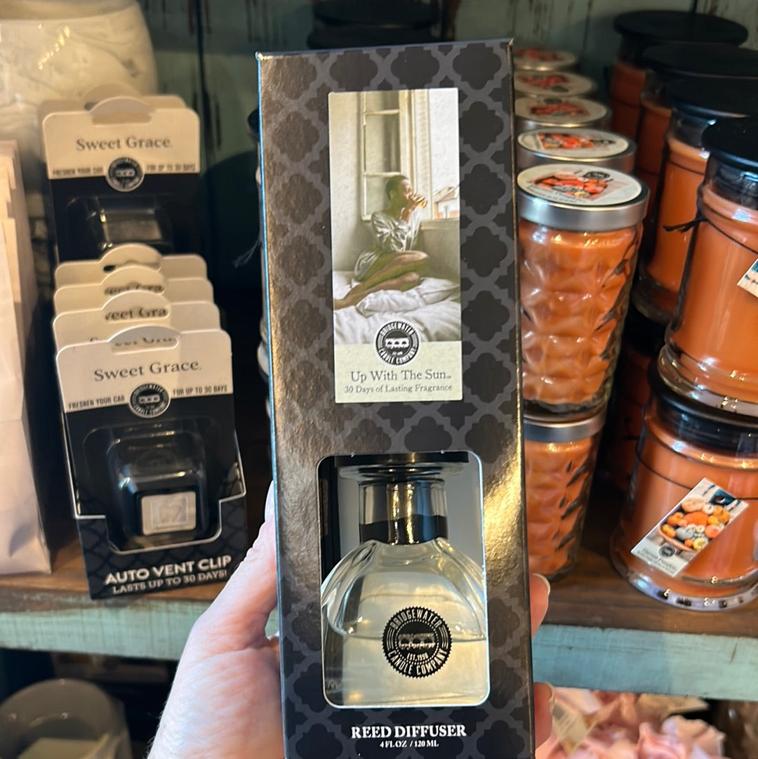 Boxed Sweet Grace "Up with the sun" reed diffuser.