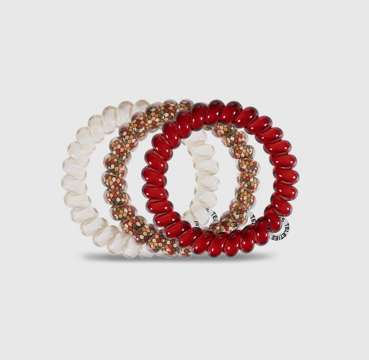 Terracotta teletie hair ties.