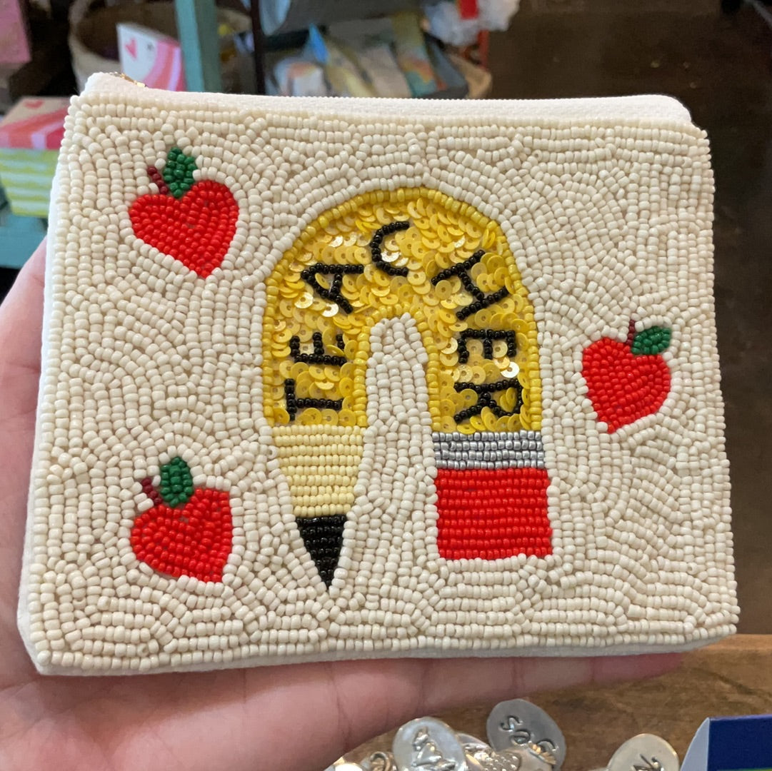 Teacher Beaded Coin Purses