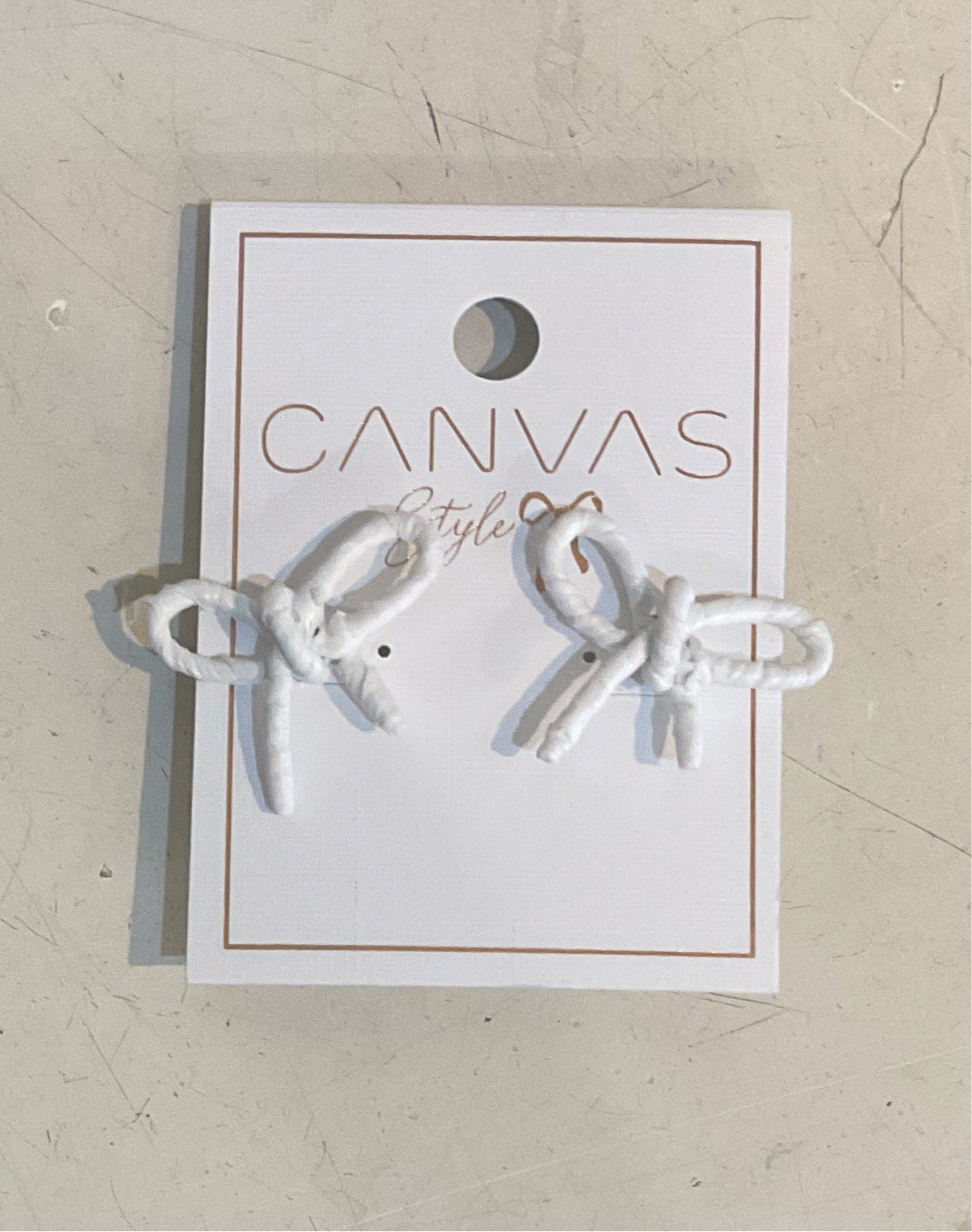 Canvas Kendall Raffia Tied Bow Earrings