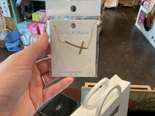 Sideways Cross Necklace