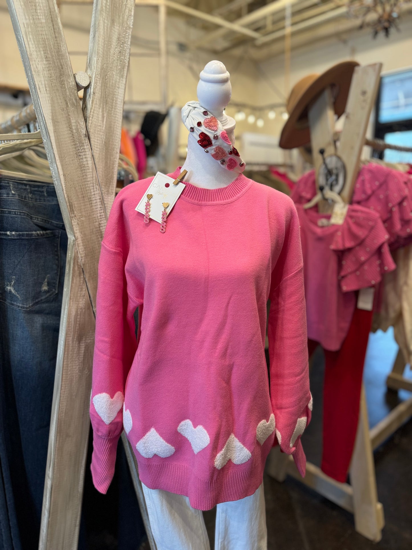 Heart Detail Knit Sweater