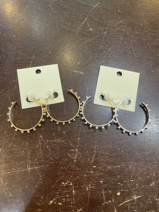 Metal Ball Hoop Earrings