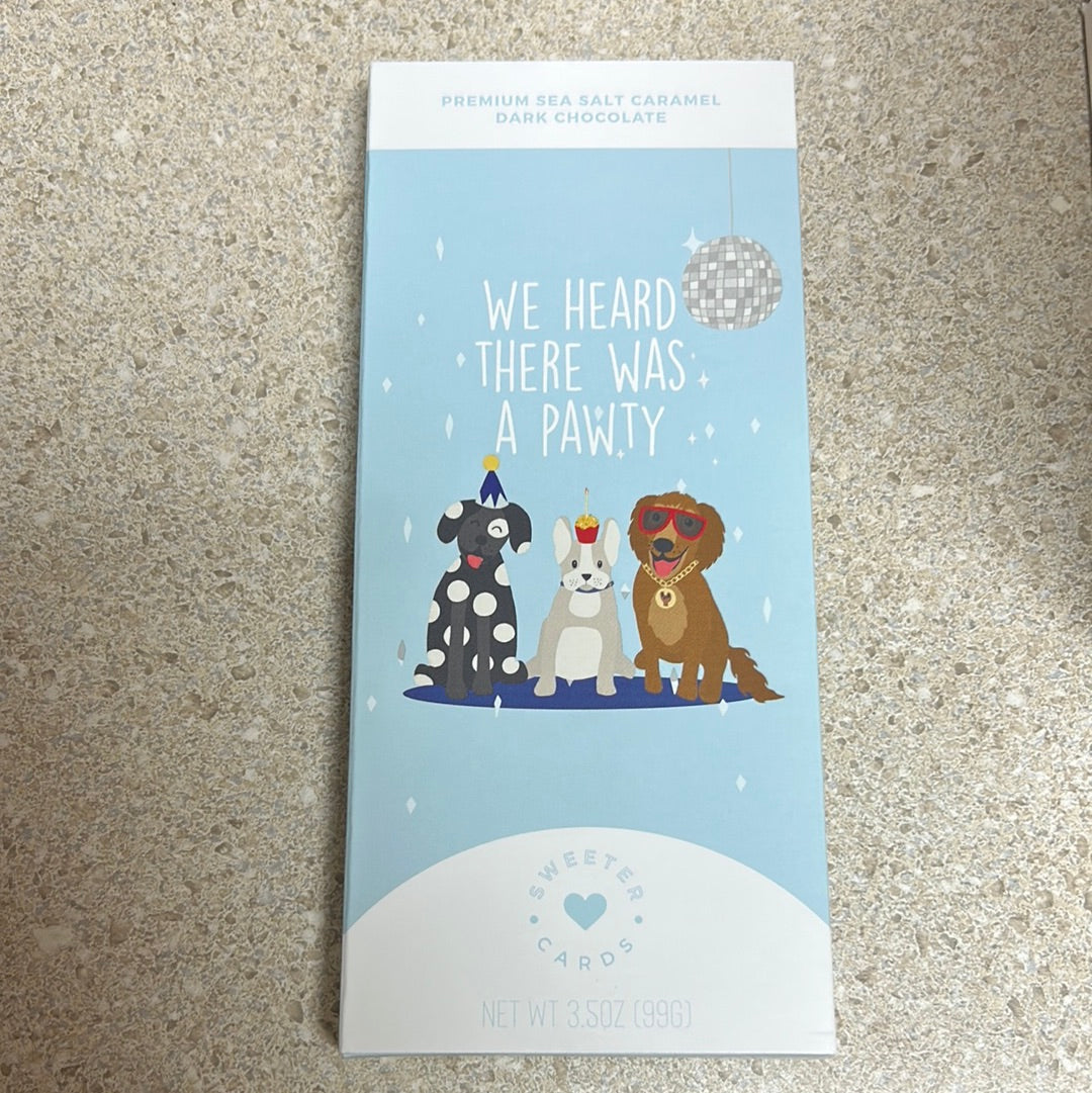 "We heard there was a pawty" sweeter card.