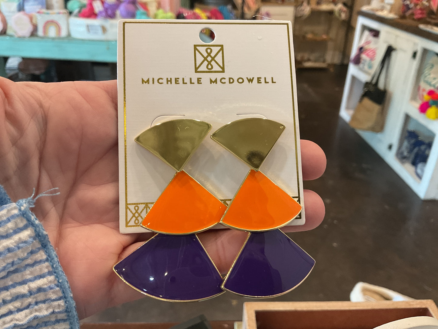 Purple and Orange GameDay Earrings