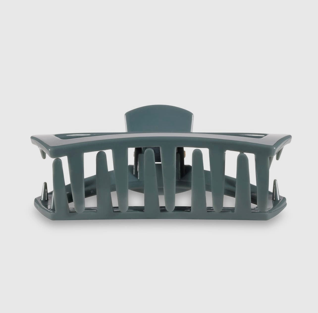 Storm blue teletie open claw clip.