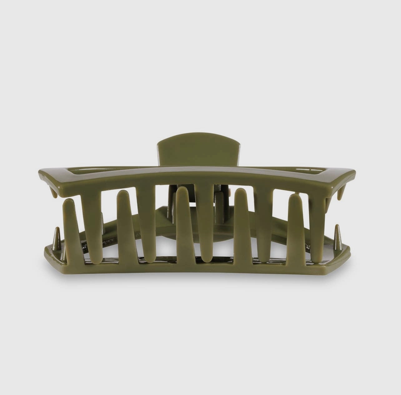 Olive teletie open claw clip.