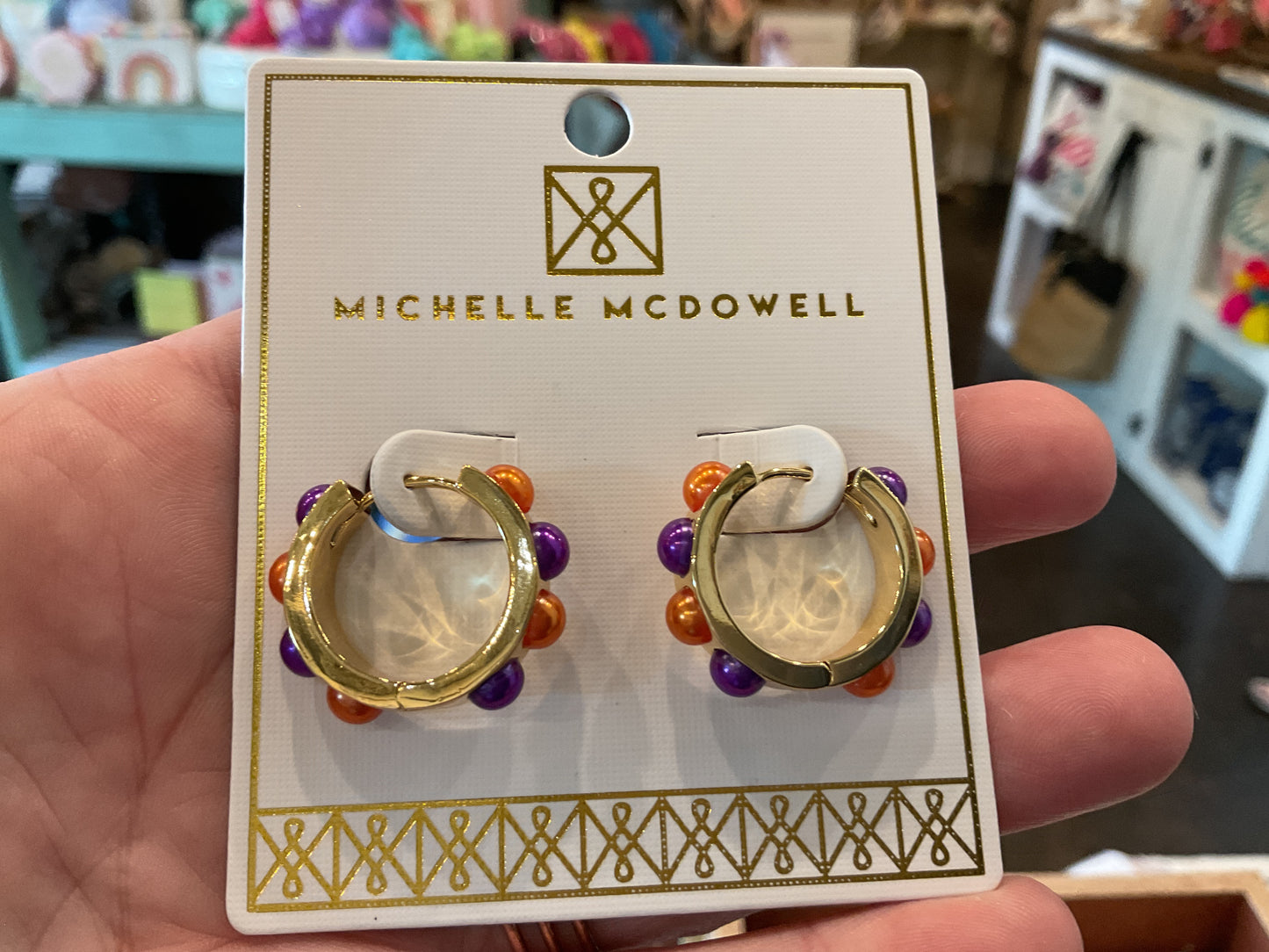 Purple and Orange GameDay Earrings