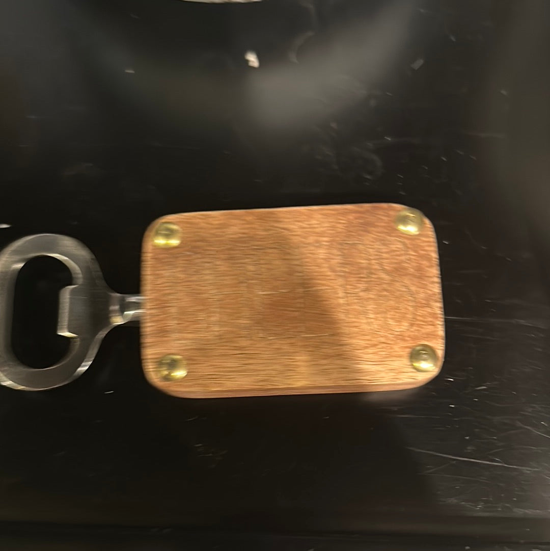 "Cheers" Wooden Bottle Opener.