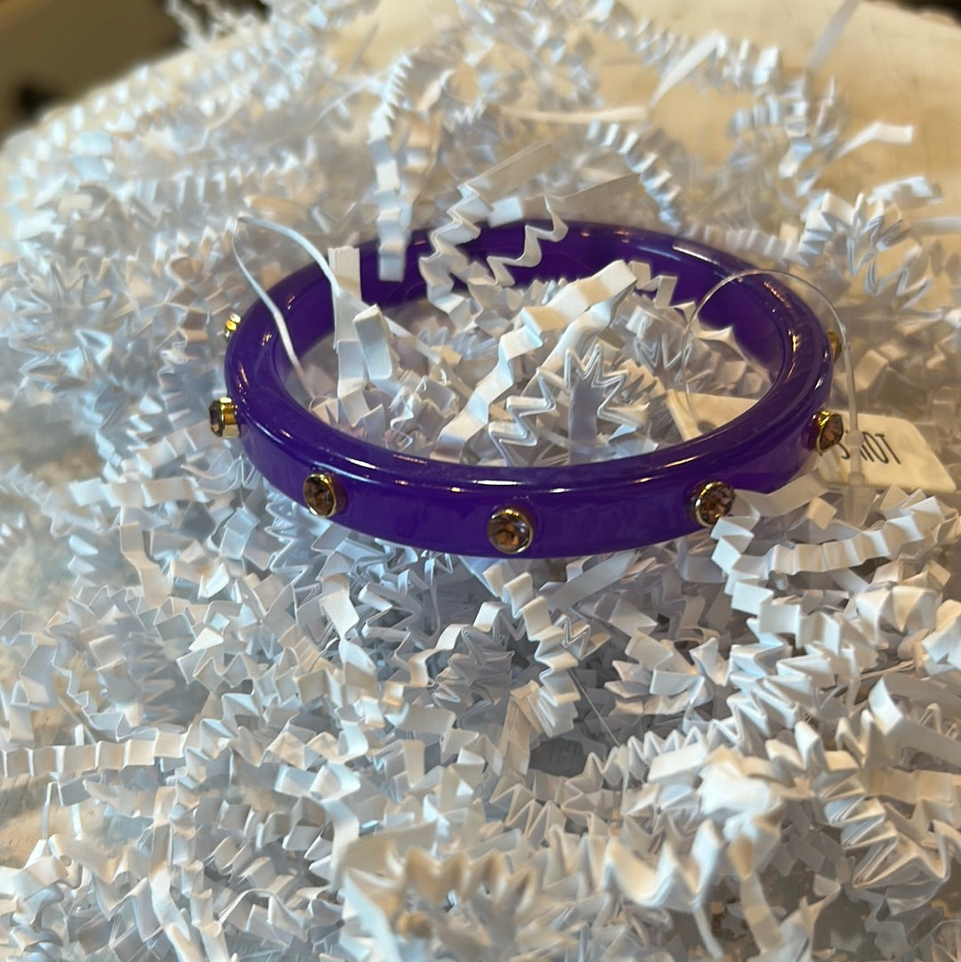Purple Acrylic Bangle with Stone Accents.