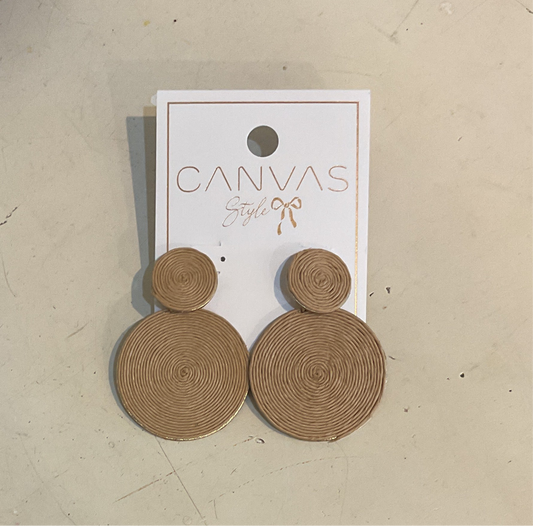 Canvas Simone Raffia Deco Earrings in Natural