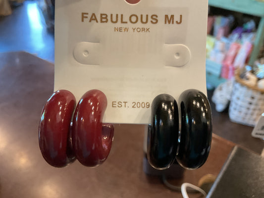 30mm Color Chunky Hoop Earring Set