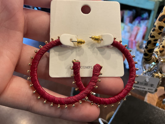 Raffia Flat Hoop Earrings