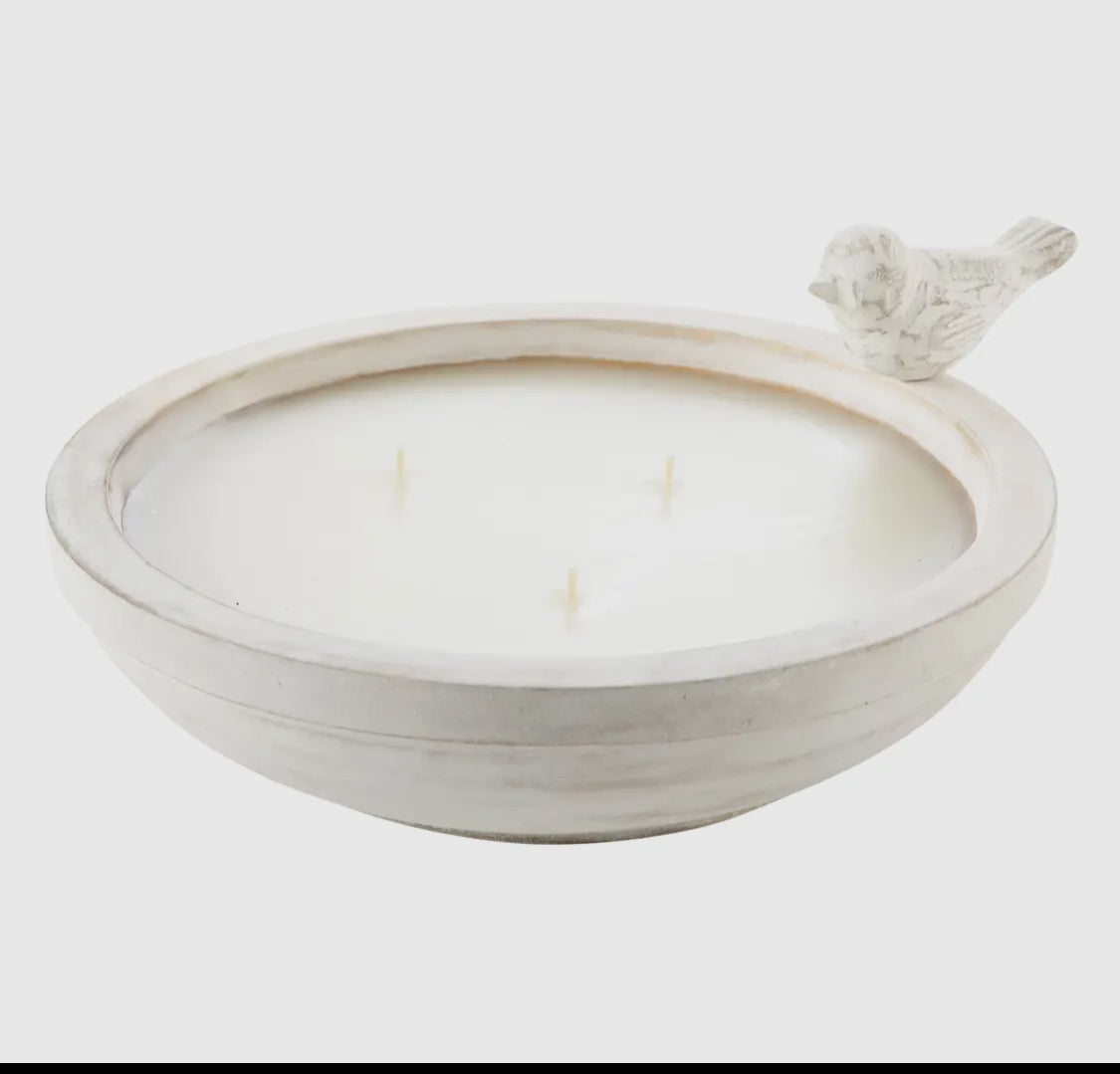 Whitewashed Bird Bath