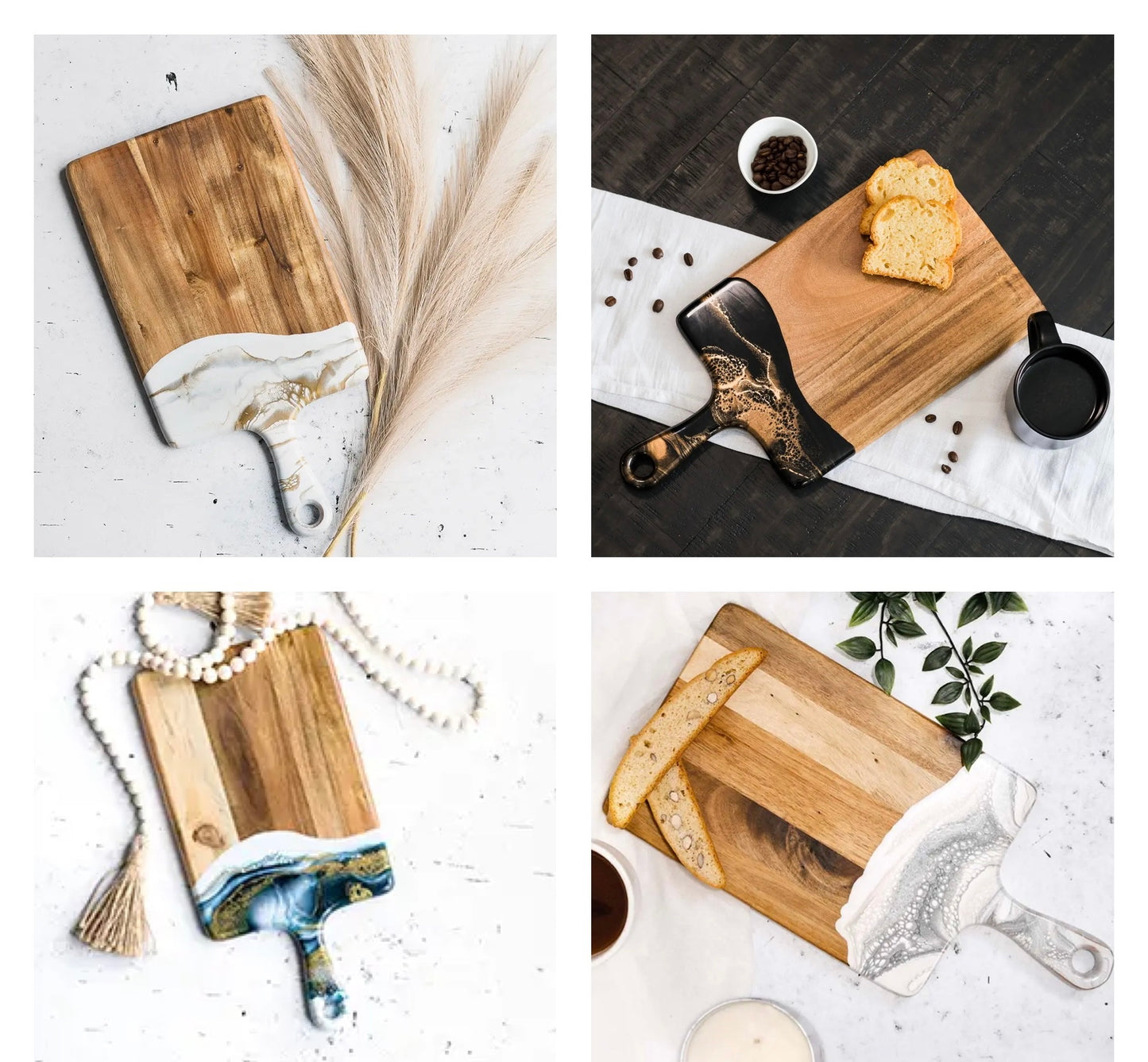 Assorted marble dipped boards.