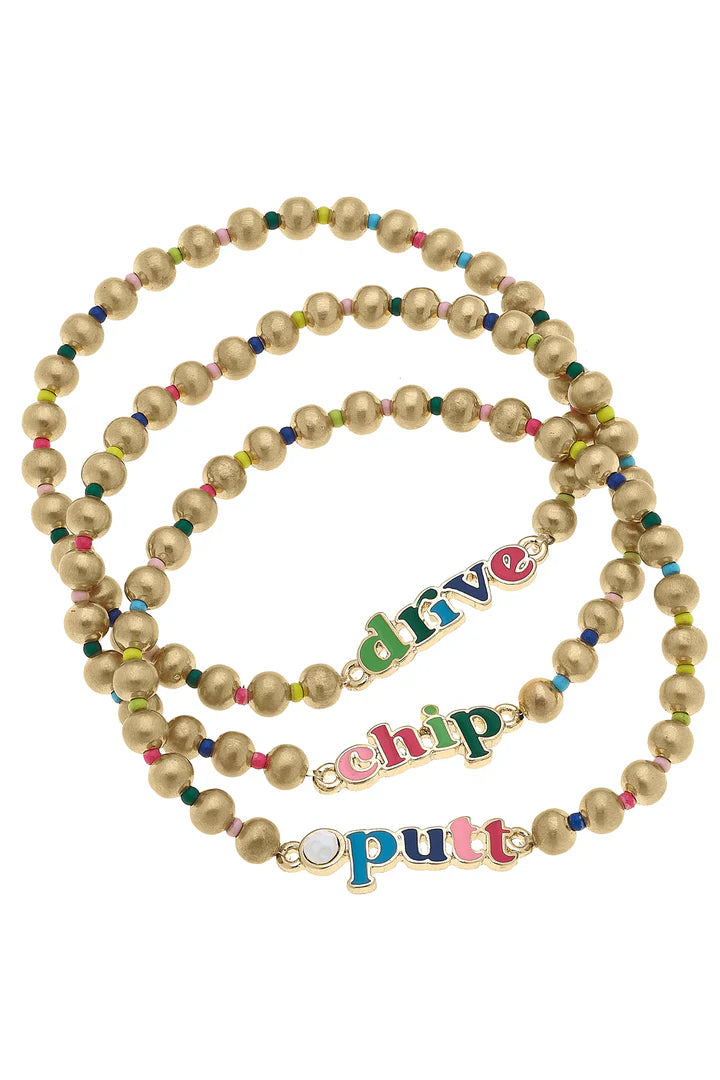 Drive Chip Putt Rainbow Ball Bracelets