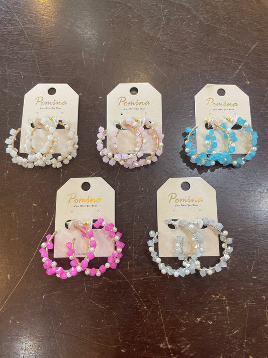 Crystal Crescent Earrings