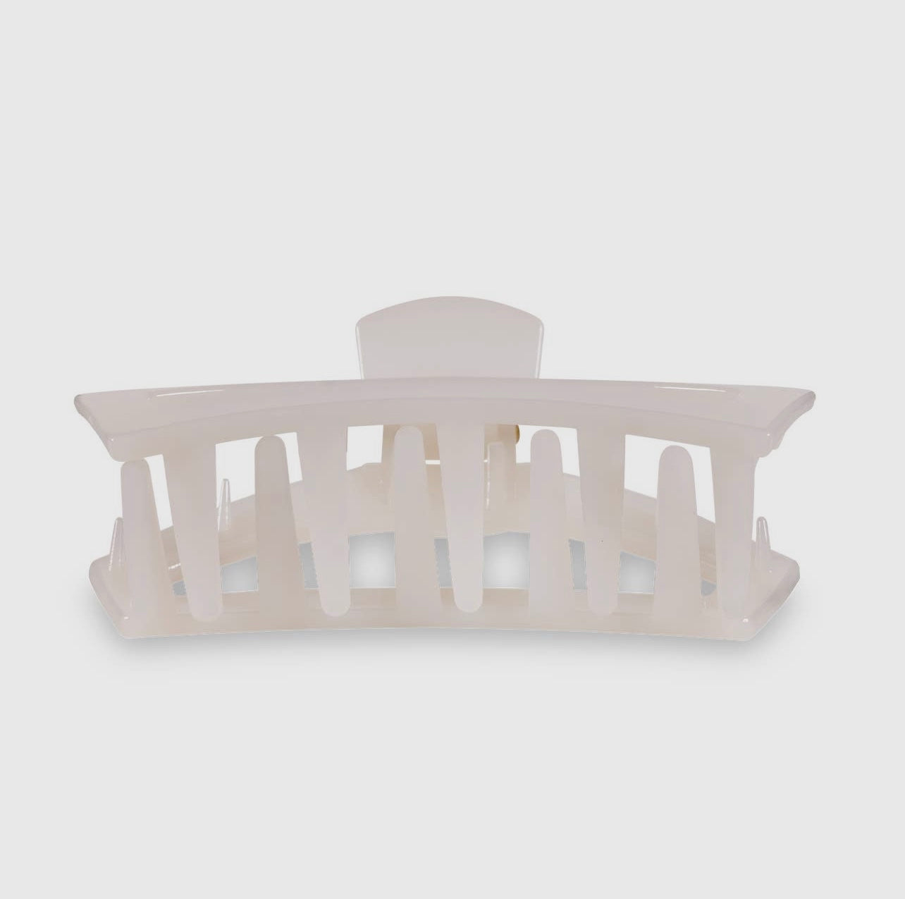 Coconut white teletie open claw clip.