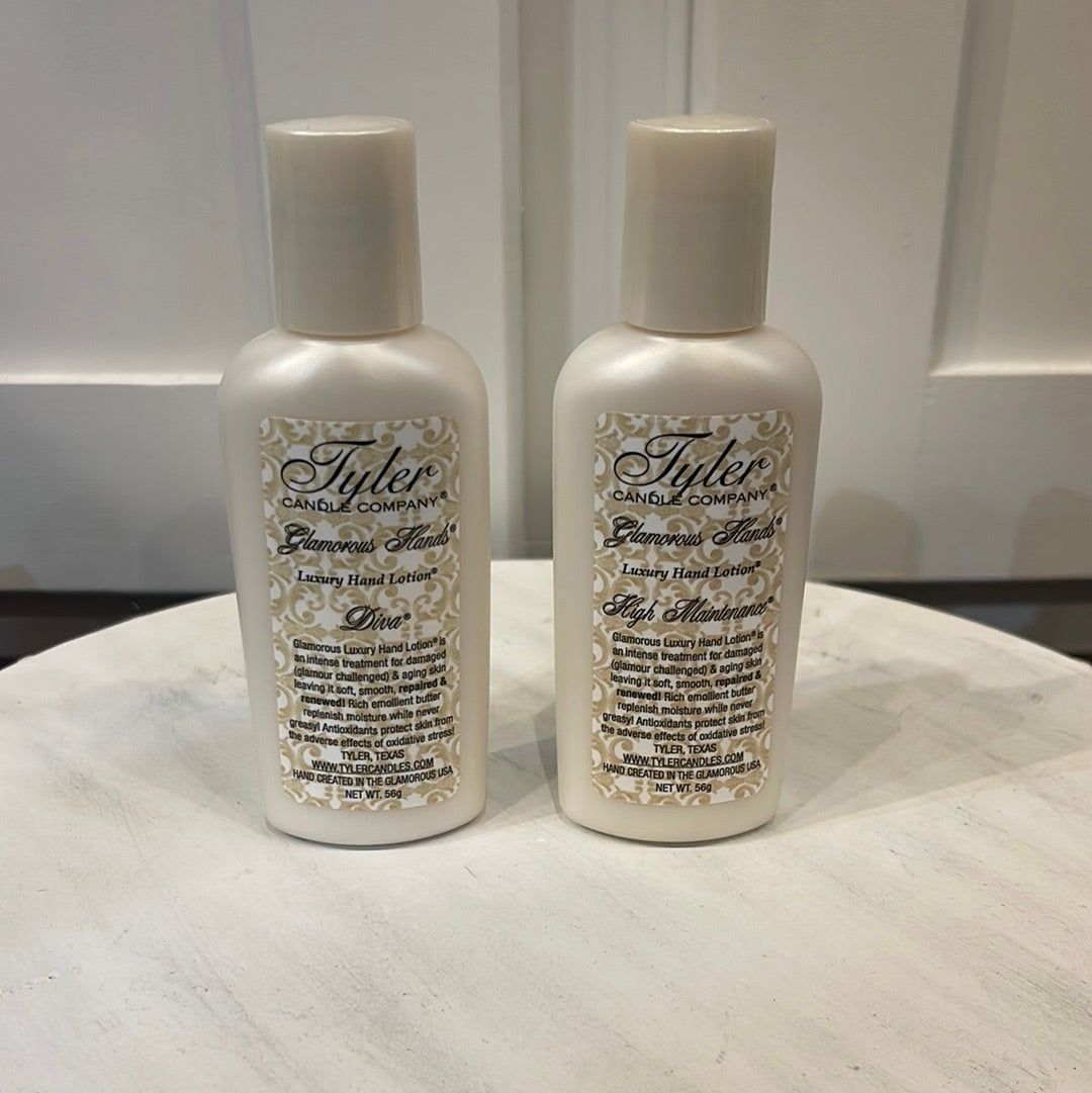 Assorted Tyler Candle Company Glamorous Luxury Hand Lotion.