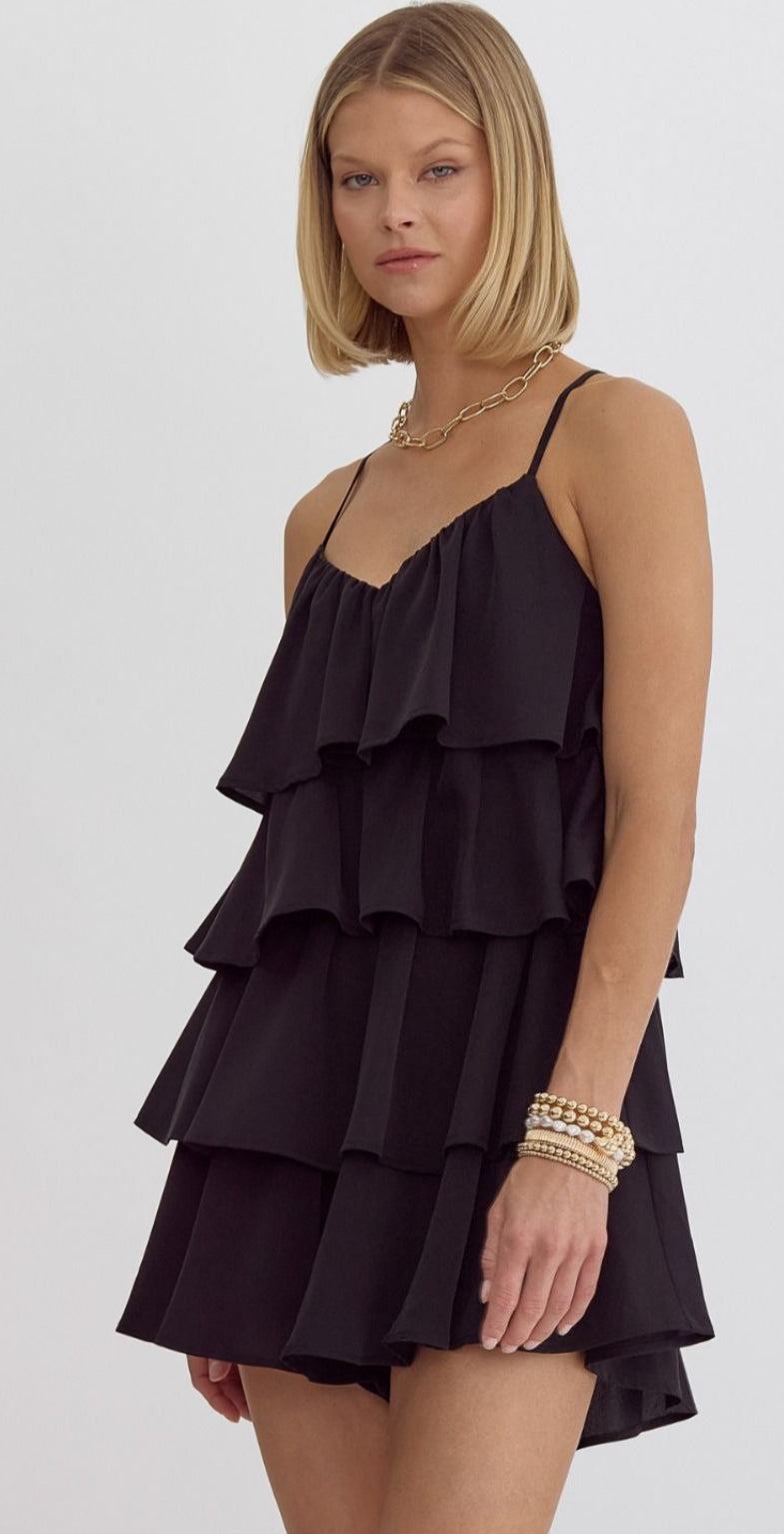 Spaghetti Strap Tiered Romper