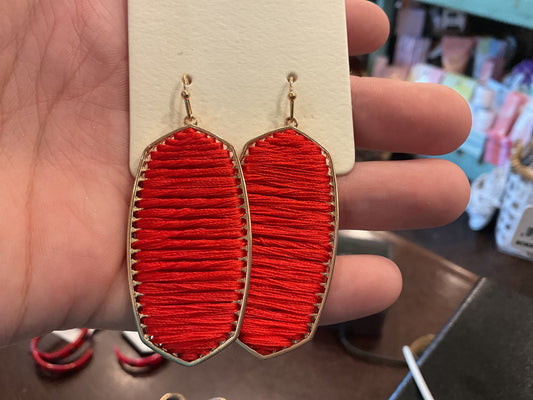 Threaded Hexagon Earrings