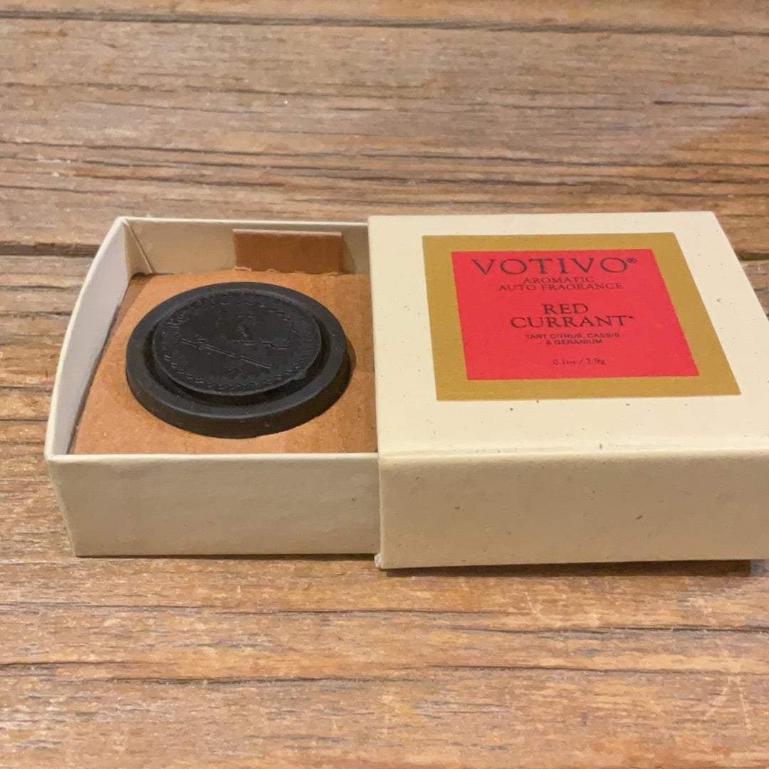 Votivo auto fragrance. Black round clip.