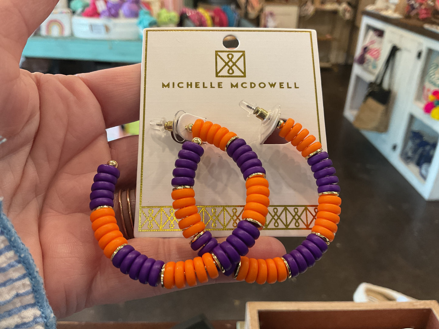 Purple and Orange GameDay Earrings