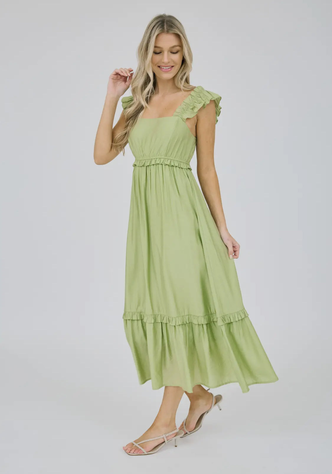 Ruffle Empire Midi Dress