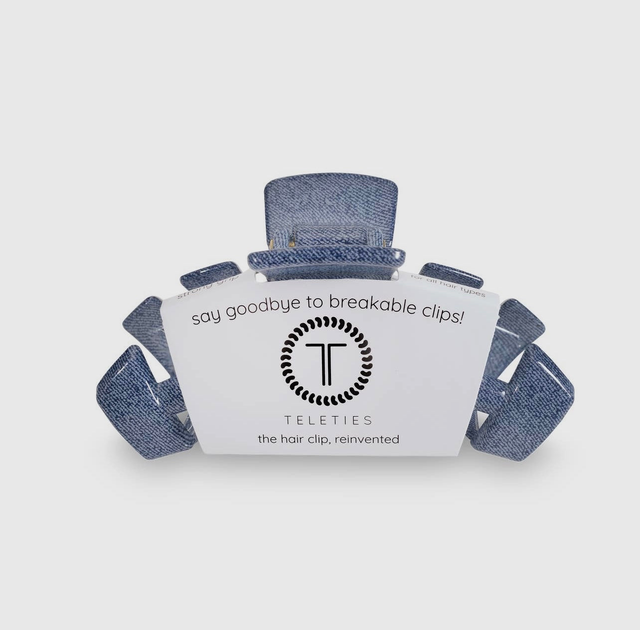 Denim classic teletie claw clip.
