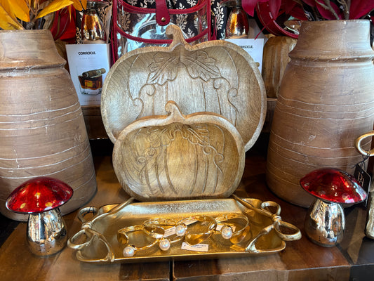 13.5" GOLD TRAY RIBBON HANDLES