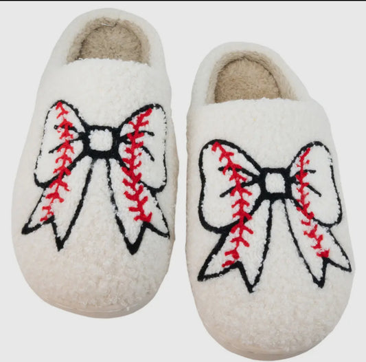 Baseball Bow Slippers