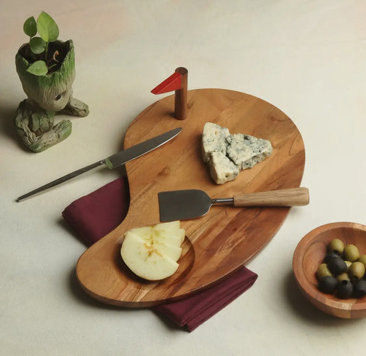 Wood Golf Cutting Board with Flag