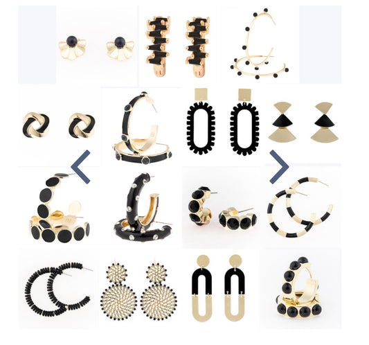 Black and Gold GameDay Earrings