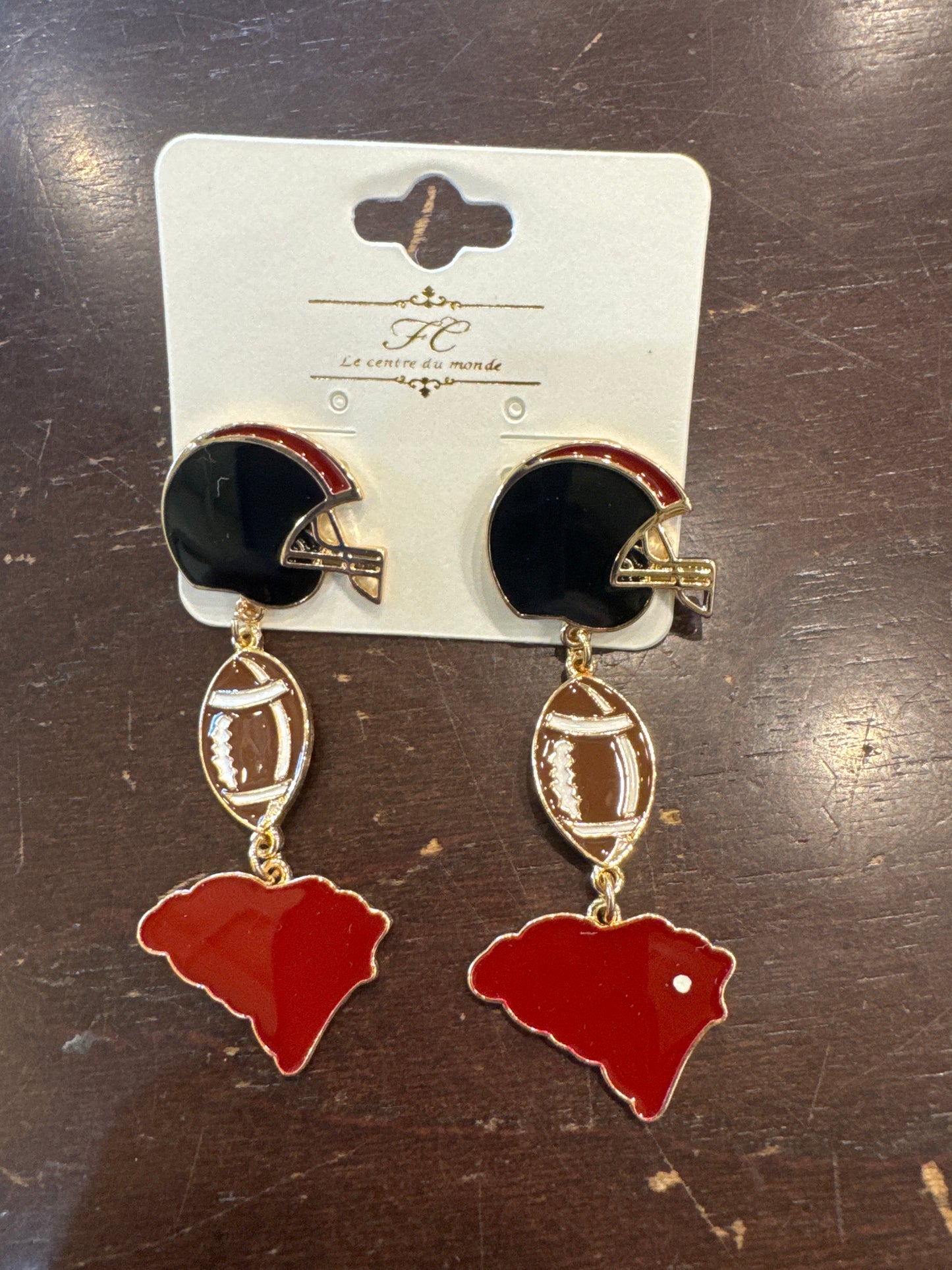 Football Helmet & Map Earrings