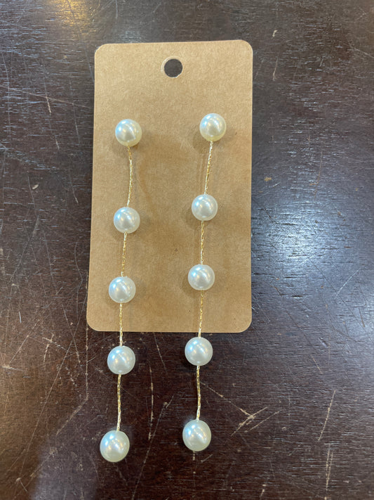 Pearl Linear Drop Earrings