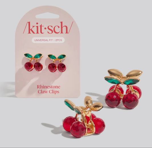 Mini Rhinestone Claw Clips 2pc
Set - Cherry