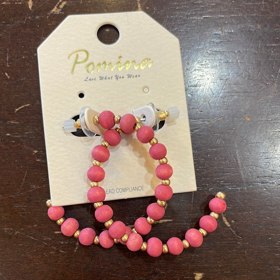 Crescent Beaded Earrings