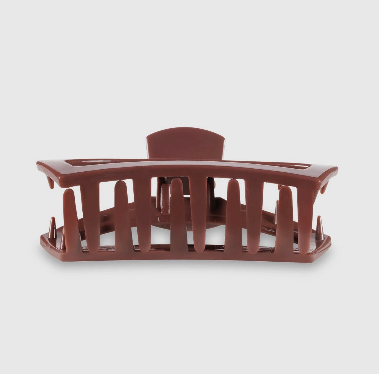 Nutmeg teletie open claw clip.