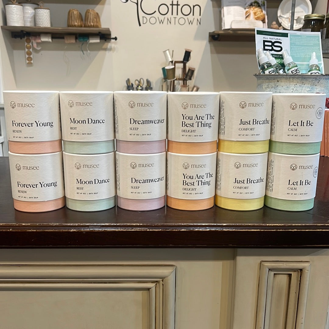 Assorted Musee Therapy Bath Balms.
