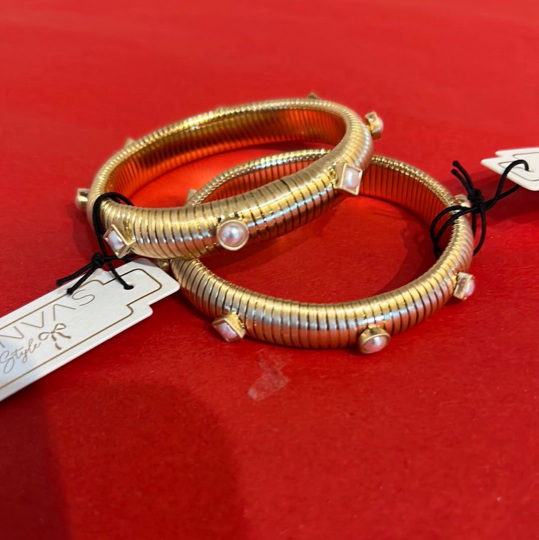 Canvas Constance Watchband Bangle in Satin Gold